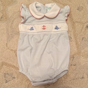 Smocked Nautical Girls Bubble - 3M